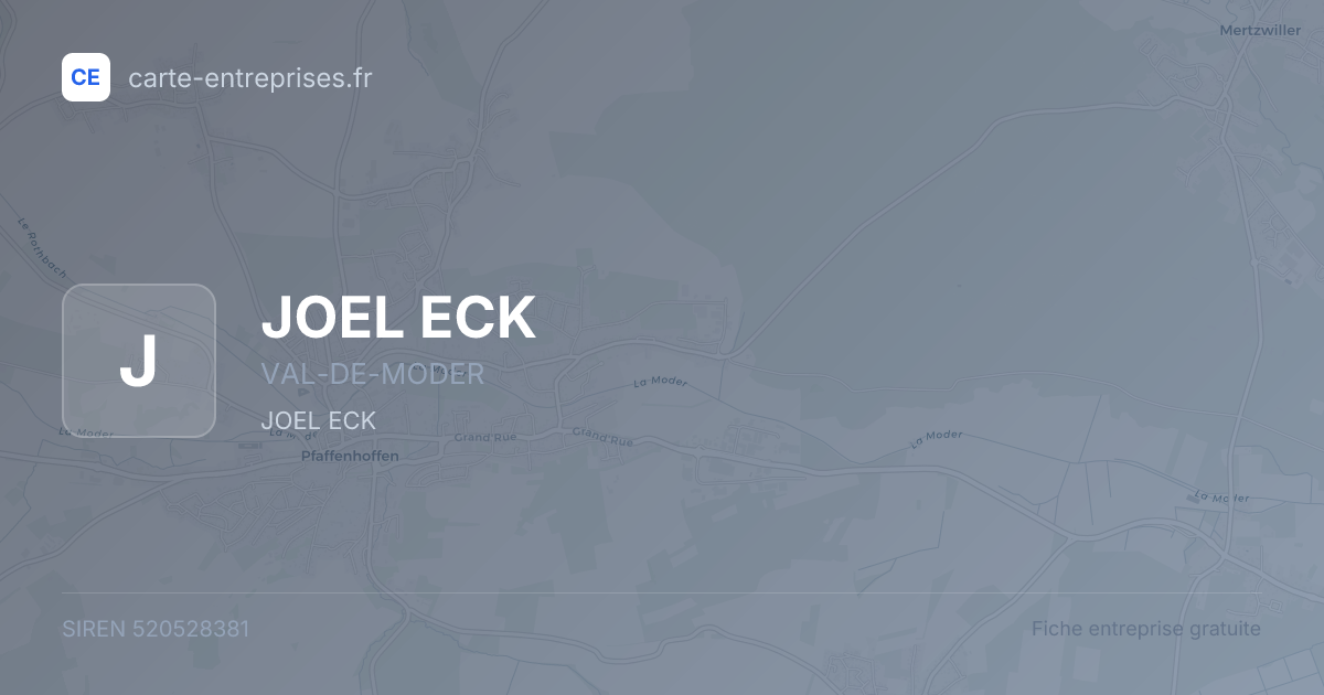 JOEL ECK — 520528381 — fiche entreprise