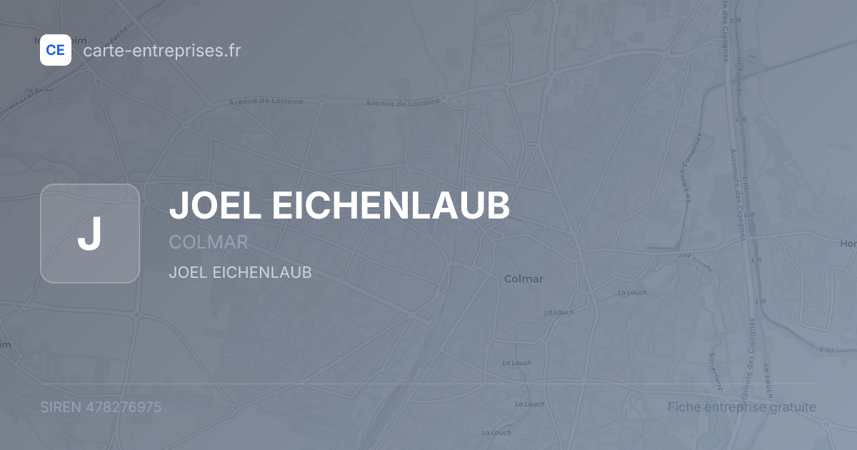 JOEL EICHENLAUB — 478276975 — fiche entreprise