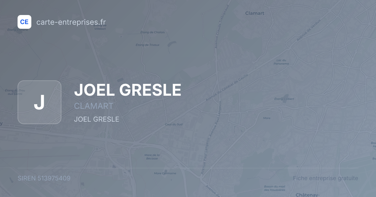 JOEL GRESLE — 513975409 — fiche entreprise