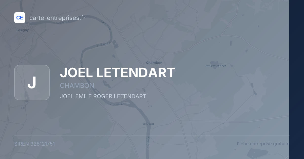 JOEL LETENDART — 328121751 — fiche entreprise