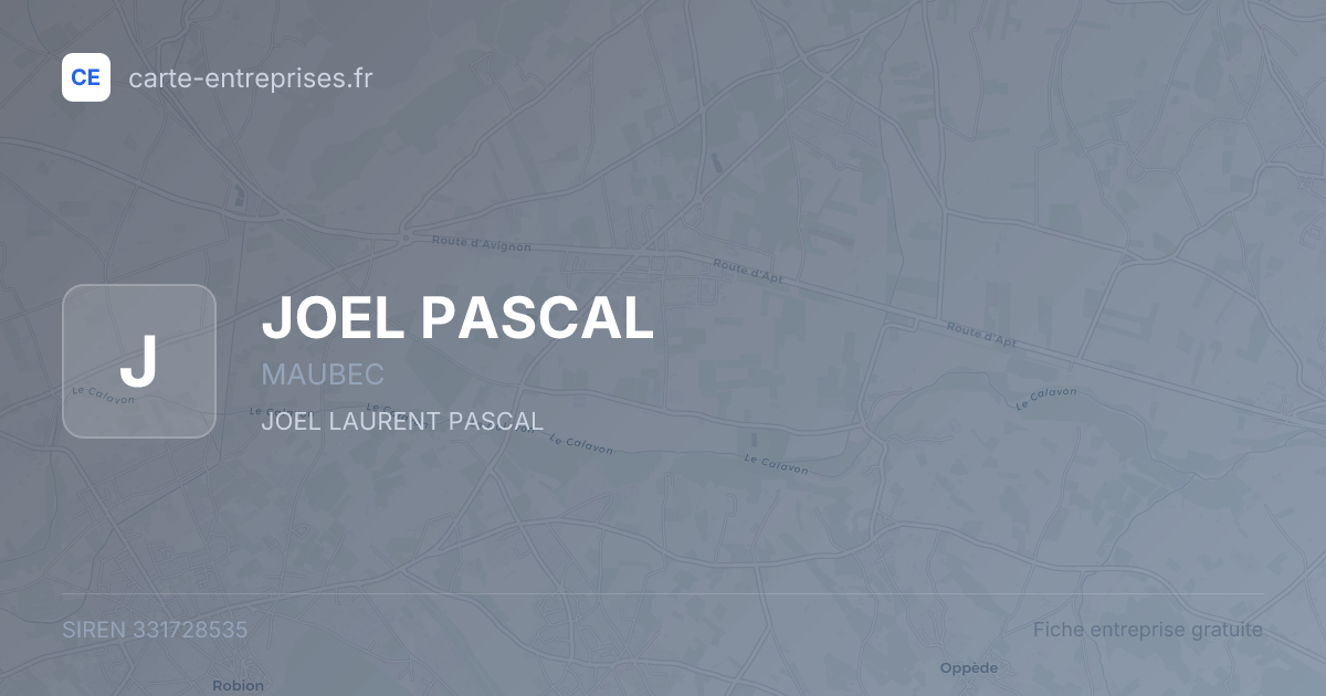 JOEL PASCAL — 331728535 — fiche entreprise