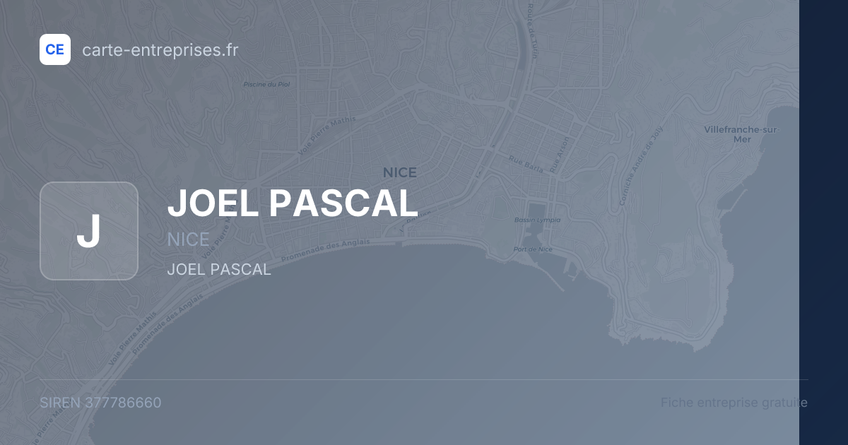 JOEL PASCAL — 377786660 — fiche entreprise