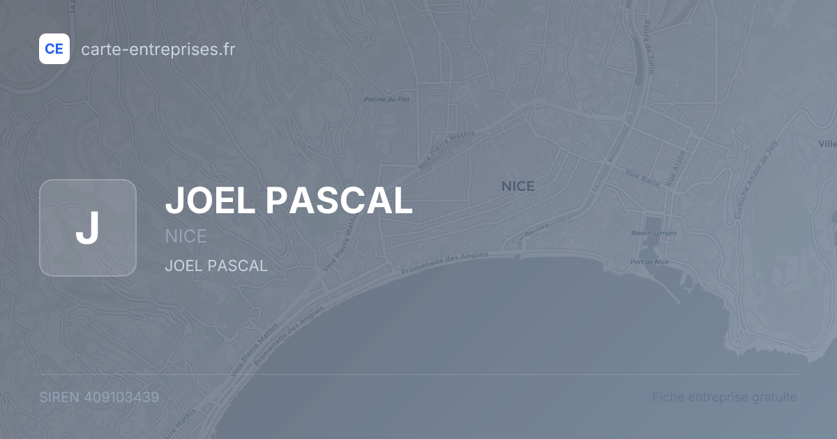 JOEL PASCAL — 409103439 — fiche entreprise