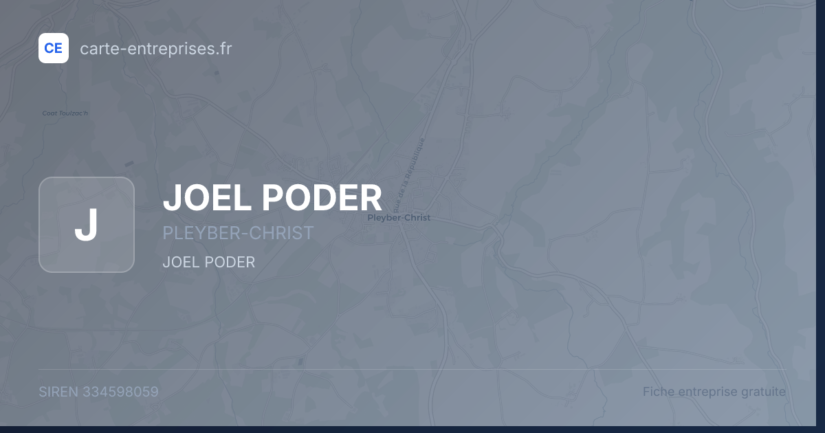 JOEL PODER — 334598059 — fiche entreprise