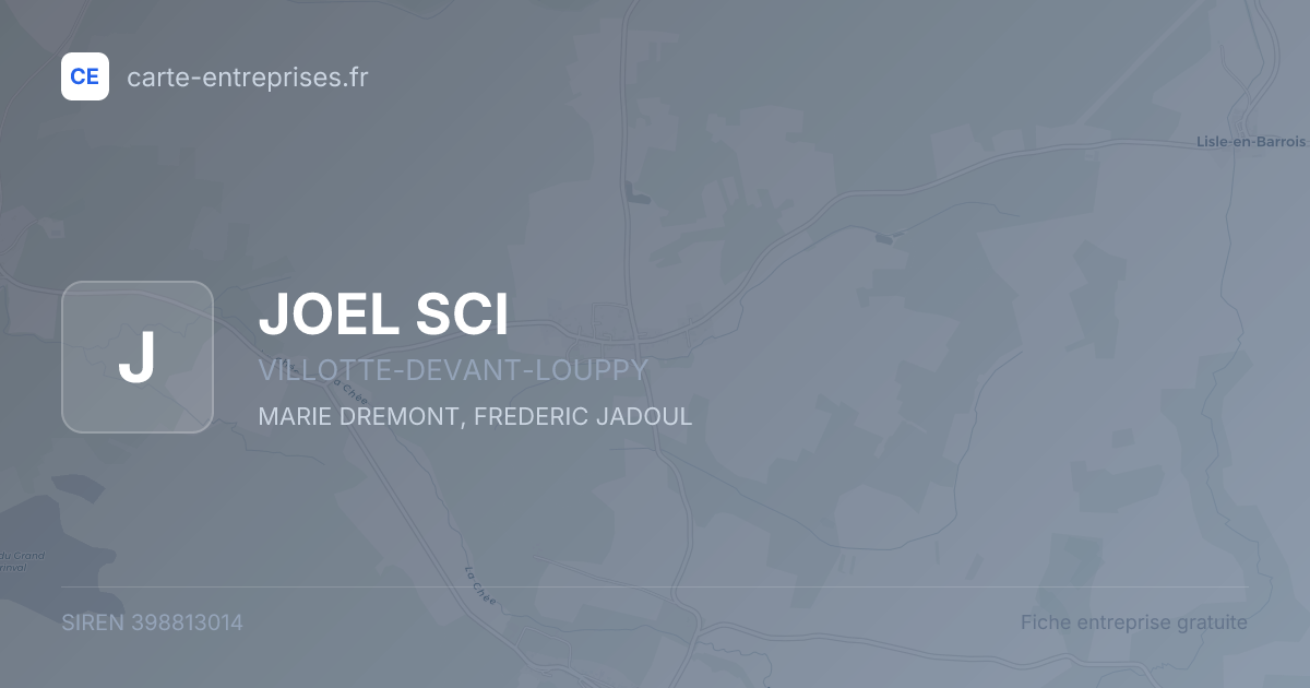 JOEL SCI — 398813014 — fiche entreprise