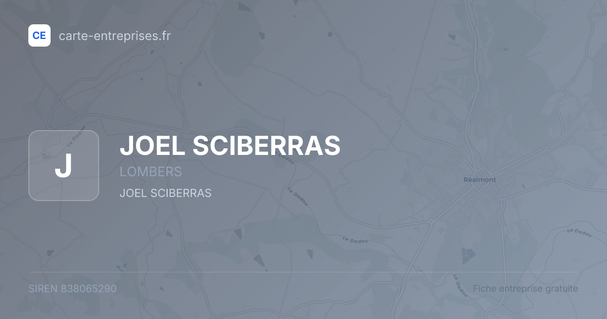 JOEL SCIBERRAS — 838065290 — fiche entreprise