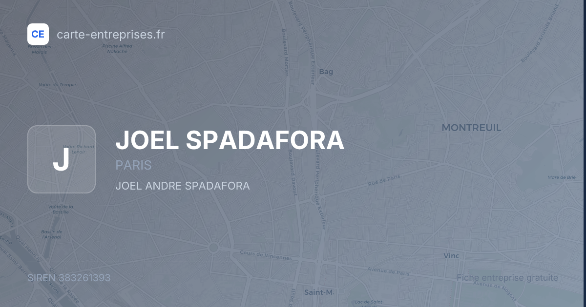 JOEL SPADAFORA — 383261393 — fiche entreprise