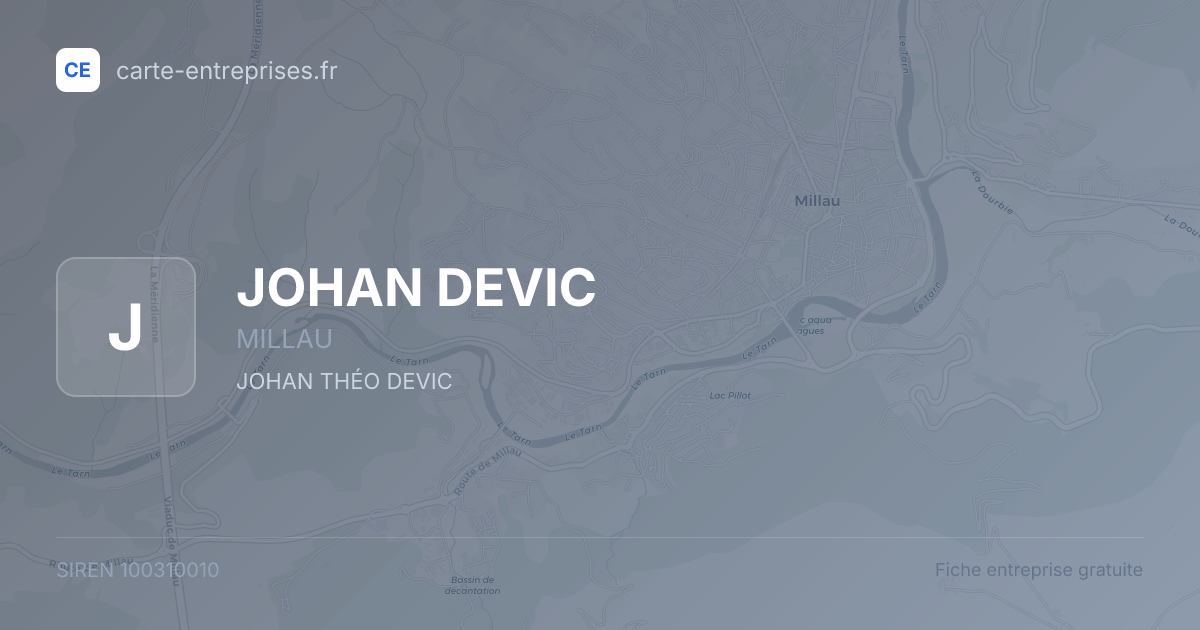 JOHAN DEVIC — 100310010 — fiche entreprise