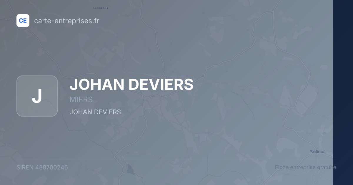 JOHAN DEVIERS — 488700246 — fiche entreprise