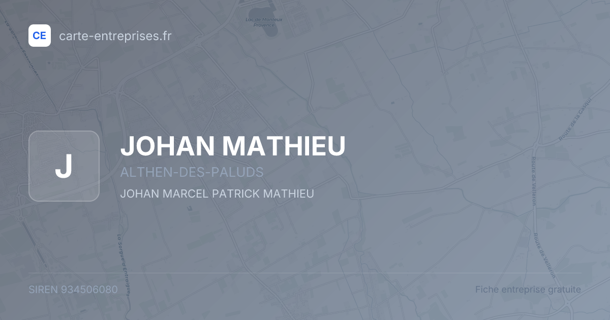 JOHAN MATHIEU — 934506080 — fiche entreprise