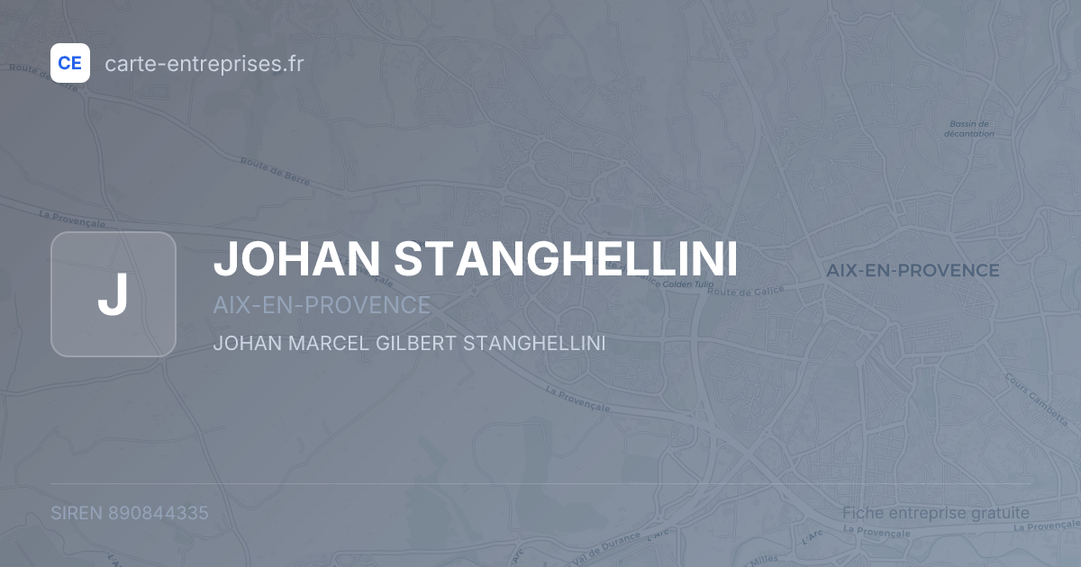 JOHAN STANGHELLINI — 890844335 — fiche entreprise