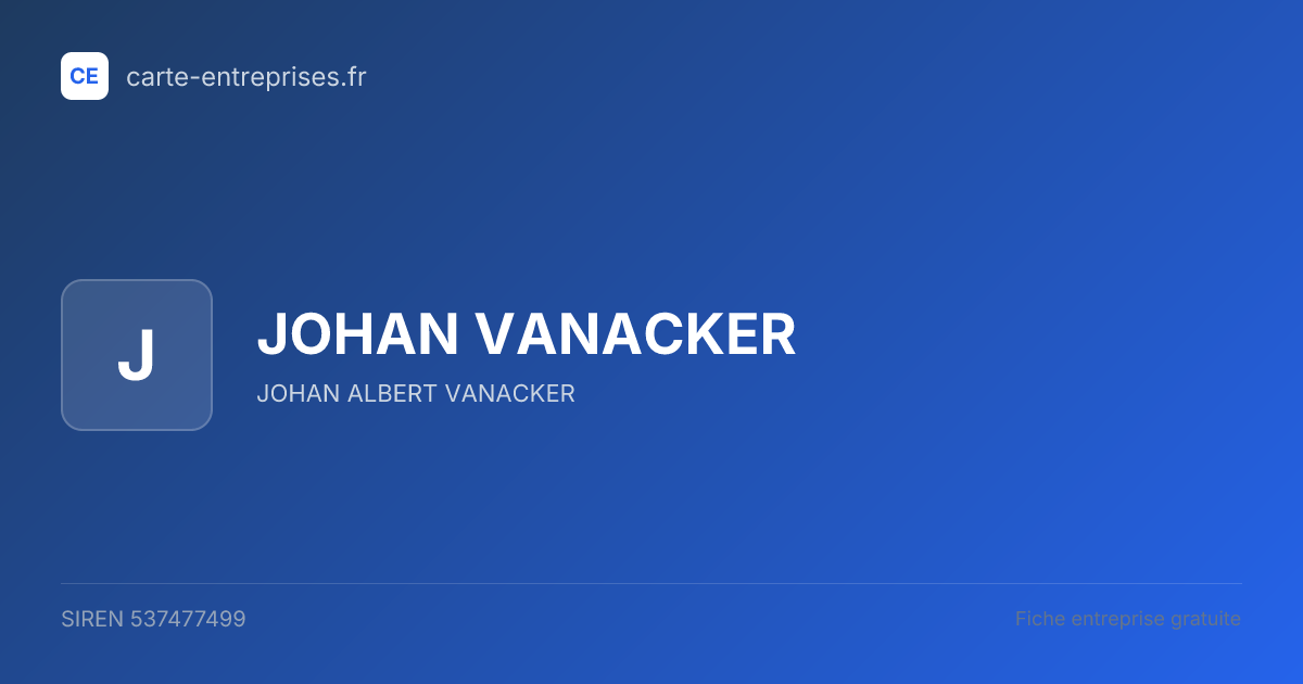JOHAN VANACKER — 537477499 — fiche entreprise