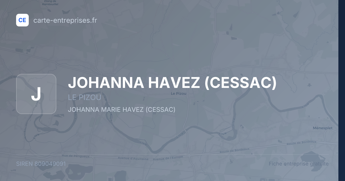 JOHANNA HAVEZ (CESSAC) — 809049091 — fiche entreprise