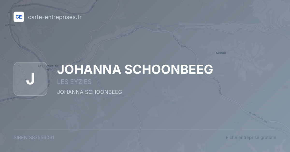 JOHANNA SCHOONBEEG — 387556061 — fiche entreprise