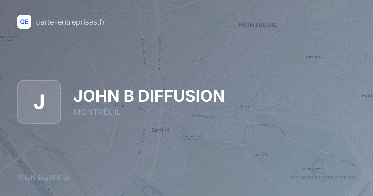 JOHN B DIFFUSION — 482808185 — fiche entreprise