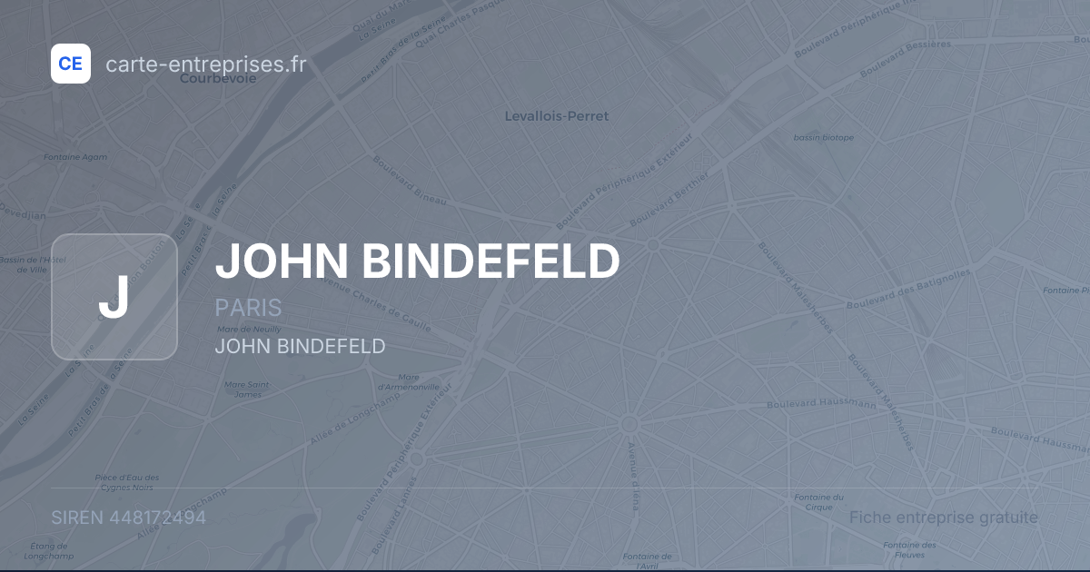 JOHN BINDEFELD — 448172494 — fiche entreprise