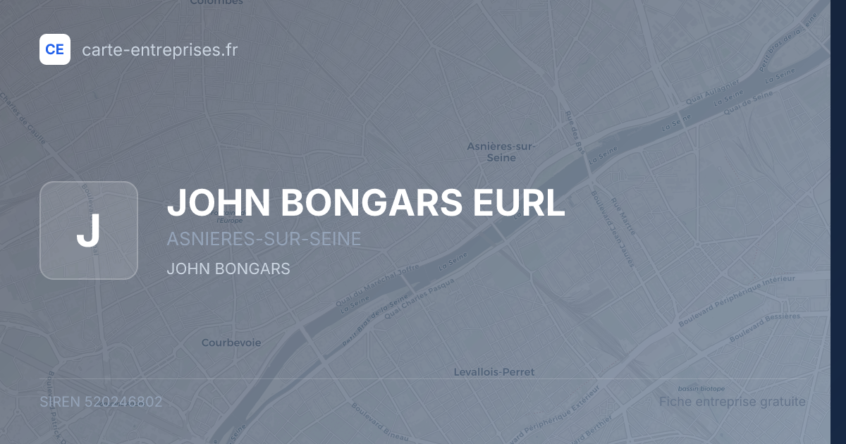 JOHN BONGARS EURL — 520246802 — fiche entreprise