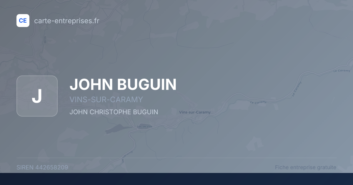 JOHN BUGUIN — 442658209 — fiche entreprise