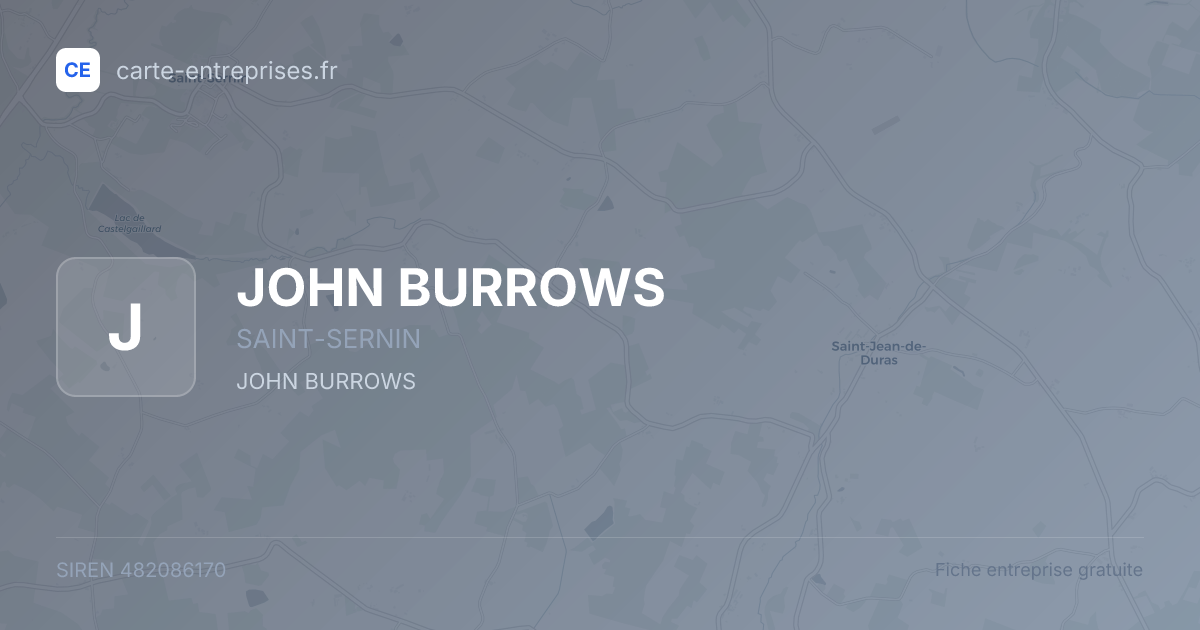 JOHN BURROWS — 482086170 — fiche entreprise