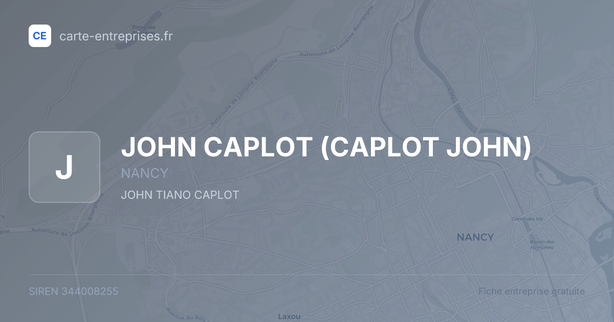 JOHN CAPLOT (CAPLOT JOHN) — 344008255 — fiche entreprise