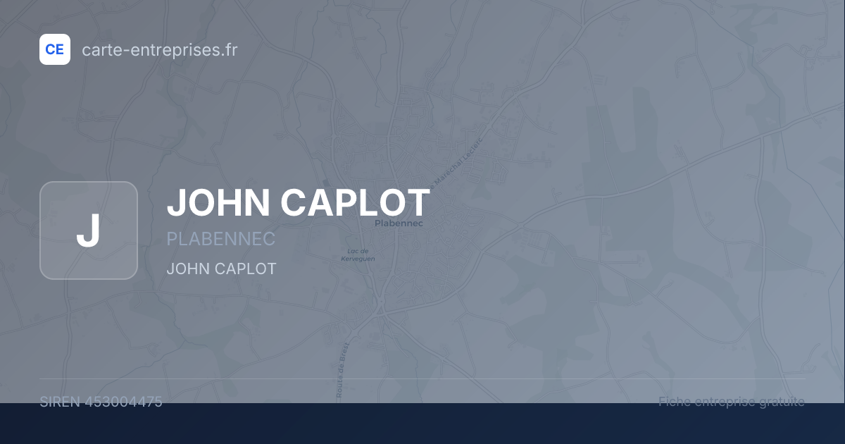 JOHN CAPLOT — 453004475 — fiche entreprise