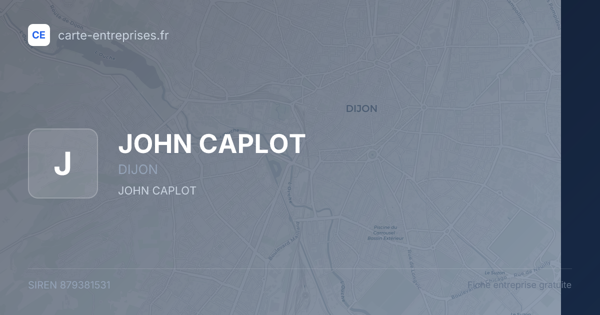 JOHN CAPLOT — 879381531 — fiche entreprise