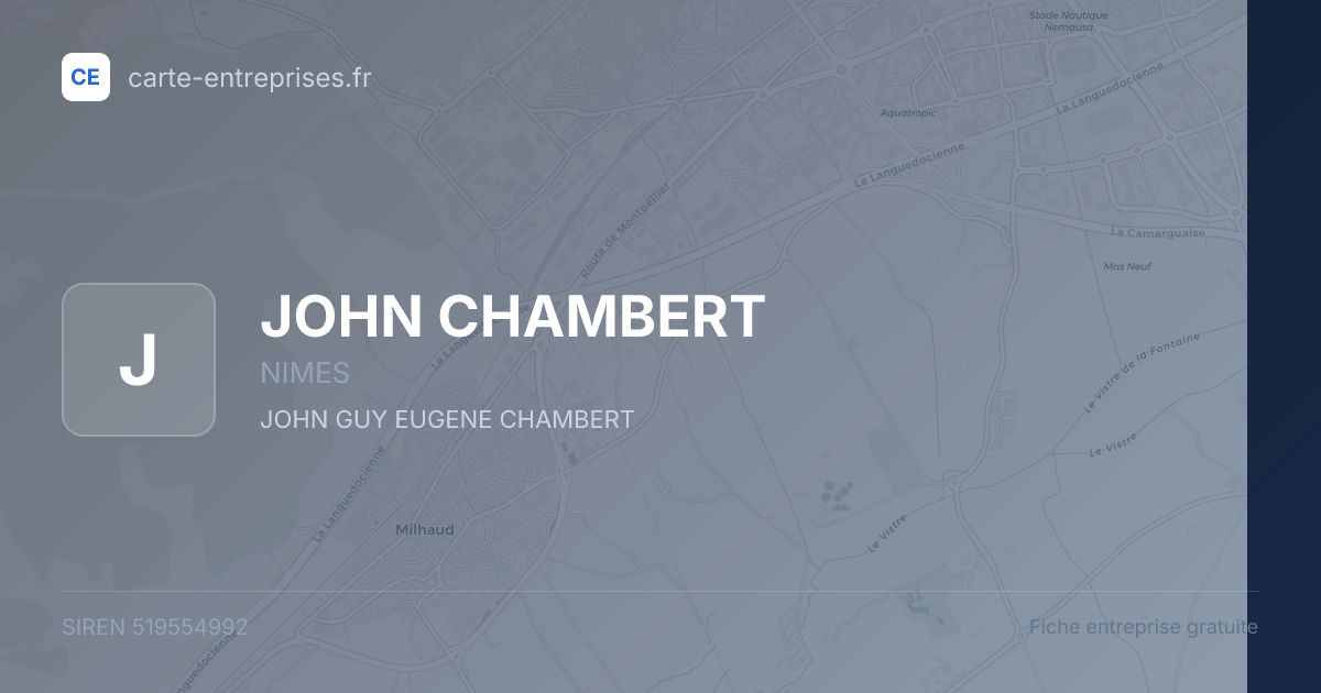JOHN CHAMBERT — 519554992 — fiche entreprise