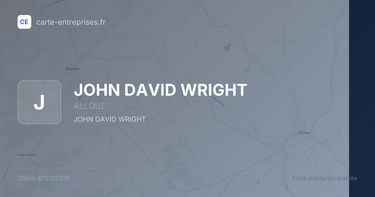 JOHN DAVID WRIGHT — 879317378 — fiche entreprise
