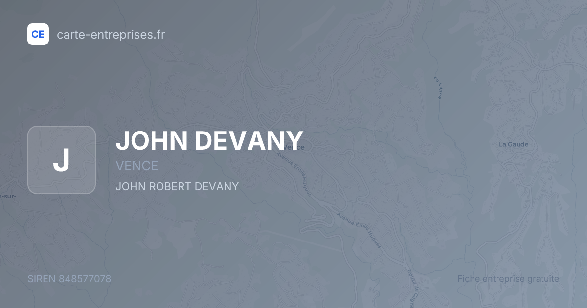 JOHN DEVANY — 848577078 — fiche entreprise