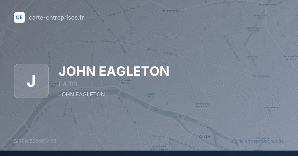 JOHN EAGLETON — 520951443 — fiche entreprise