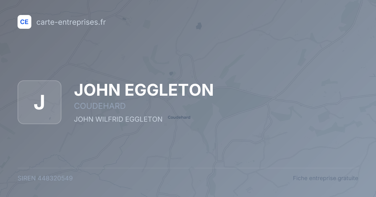 JOHN EGGLETON — 448320549 — fiche entreprise