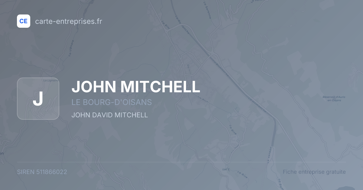 JOHN MITCHELL — 511866022 — fiche entreprise