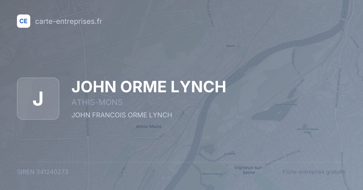 JOHN ORME LYNCH — 341240273 — fiche entreprise