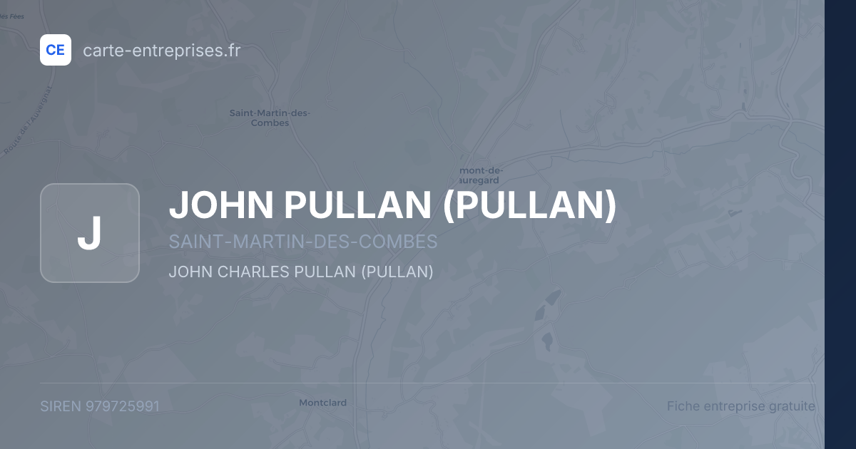 JOHN PULLAN (PULLAN) — 979725991 — fiche entreprise
