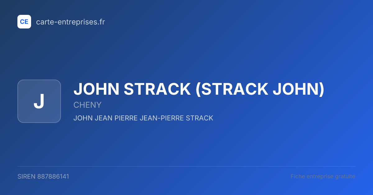 JOHN STRACK (STRACK JOHN) — 887886141 — fiche entreprise