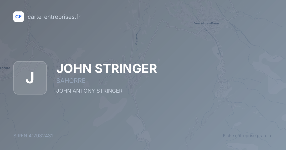 JOHN STRINGER — 417932431 — fiche entreprise