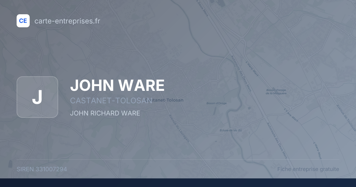 JOHN WARE — 331007294 — fiche entreprise