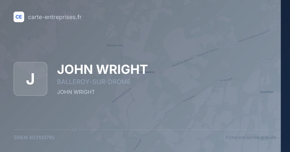 JOHN WRIGHT — 403100795 — fiche entreprise