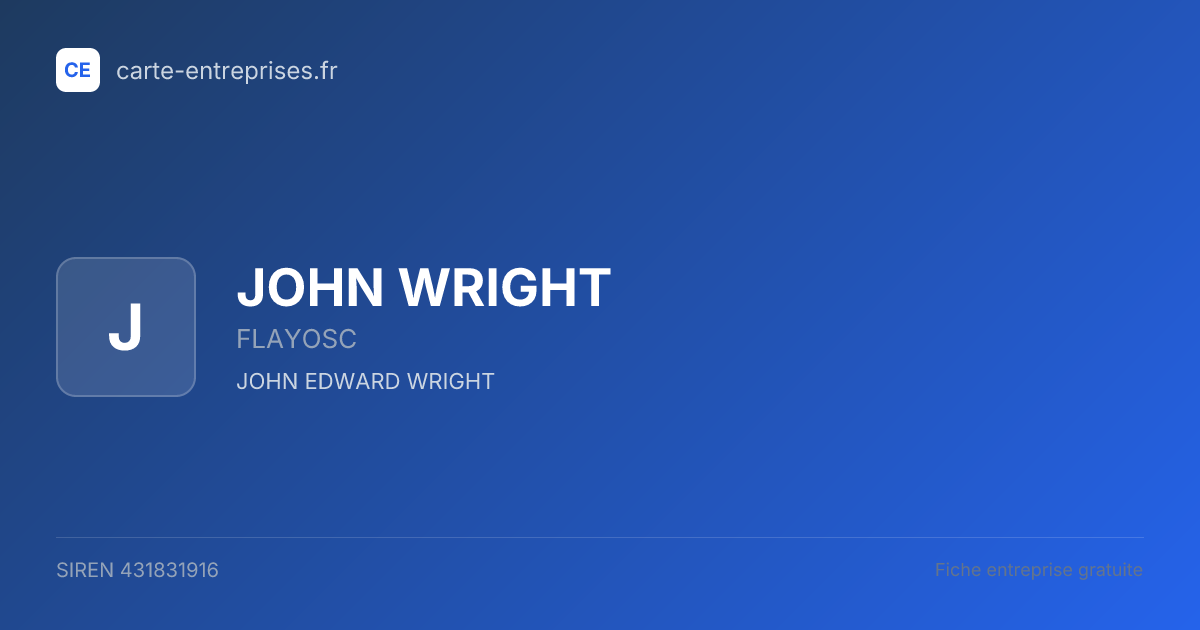JOHN WRIGHT — 431831916 — fiche entreprise