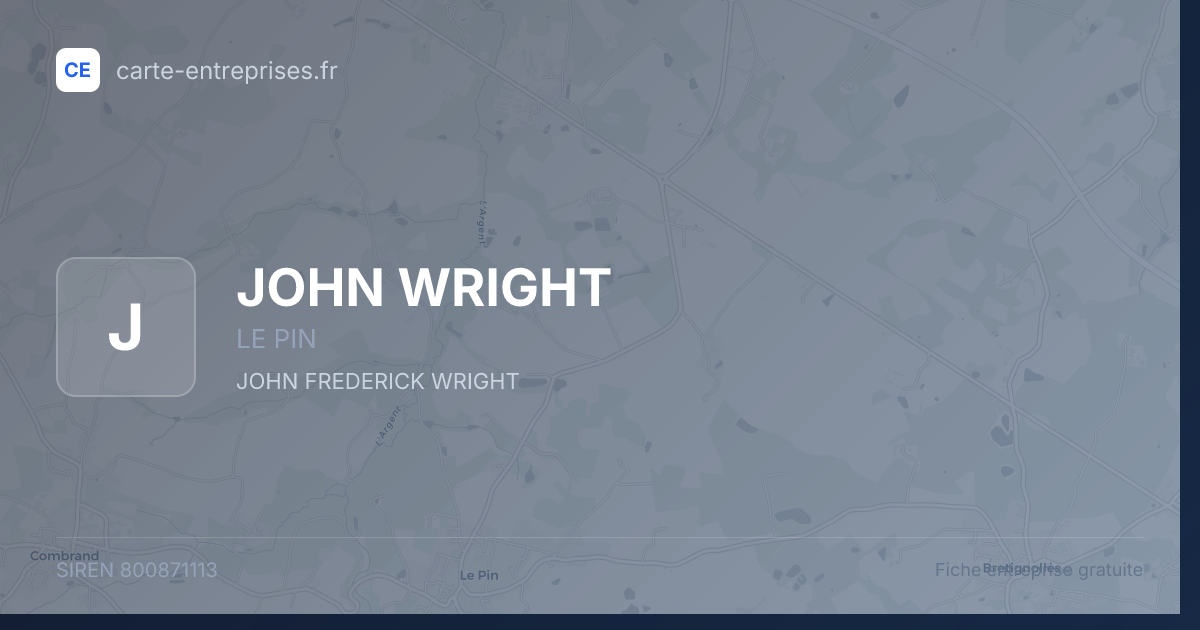 JOHN WRIGHT — 800871113 — fiche entreprise