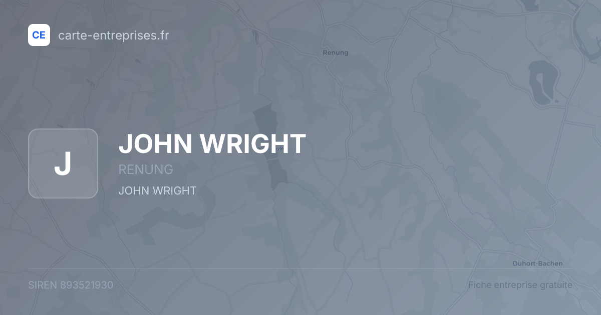 JOHN WRIGHT — 893521930 — fiche entreprise