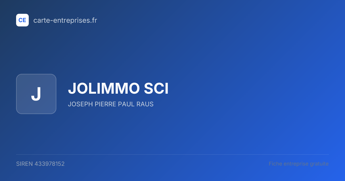 JOLIMMO SCI — 433978152 — fiche entreprise