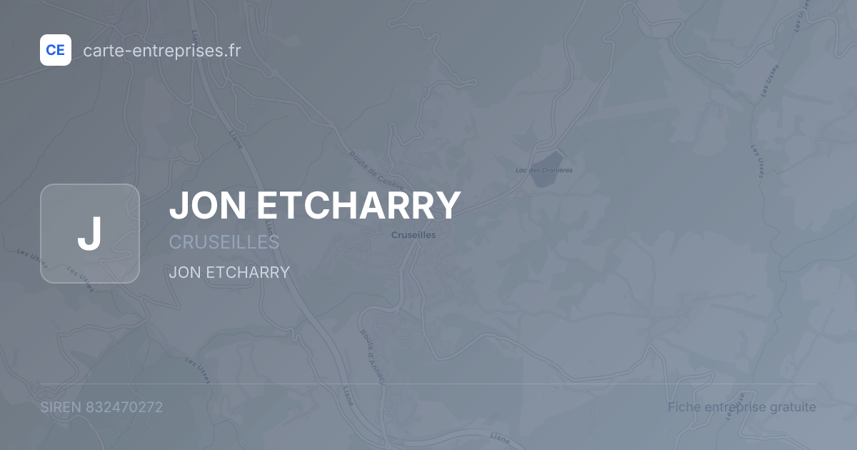 JON ETCHARRY — 832470272 — fiche entreprise