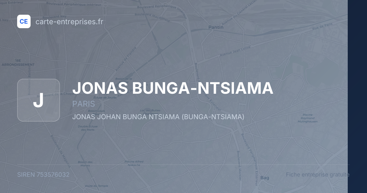 JONAS BUNGA-NTSIAMA — 753576032 — fiche entreprise