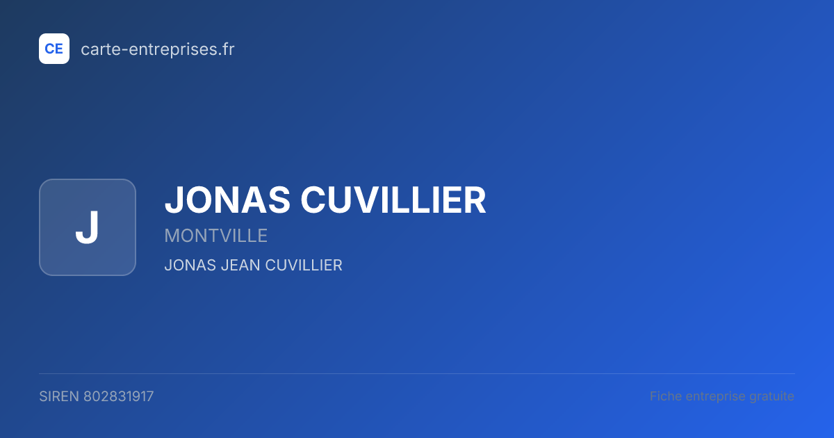 JONAS CUVILLIER — 802831917 — fiche entreprise