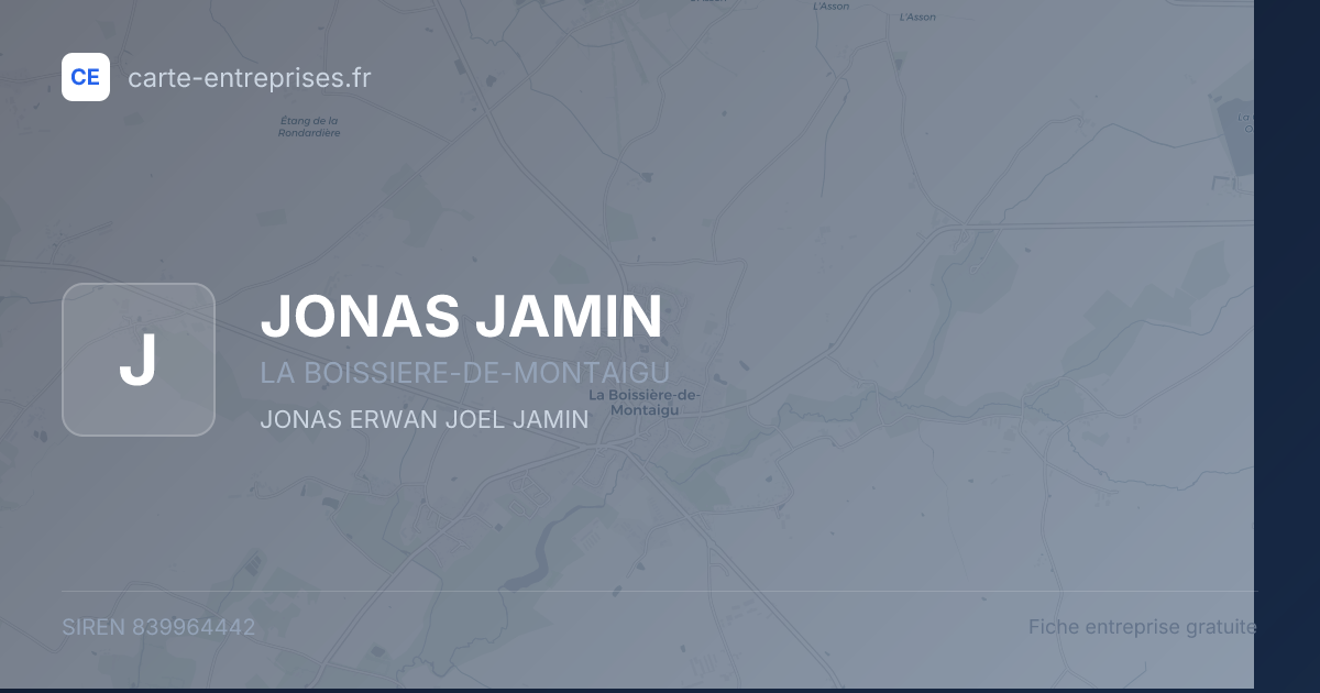 JONAS JAMIN — 839964442 — fiche entreprise