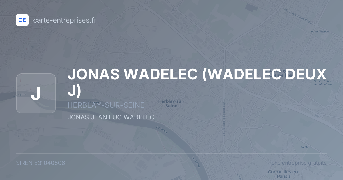 JONAS WADELEC (WADELEC DEUX J) — 831040506 — fiche entreprise