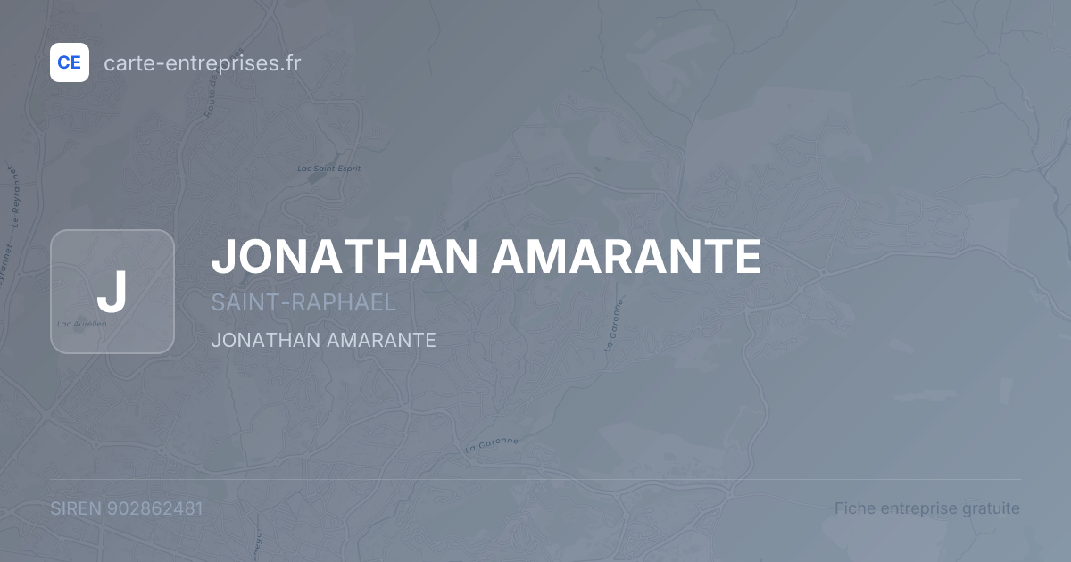 JONATHAN AMARANTE — 902862481 — fiche entreprise