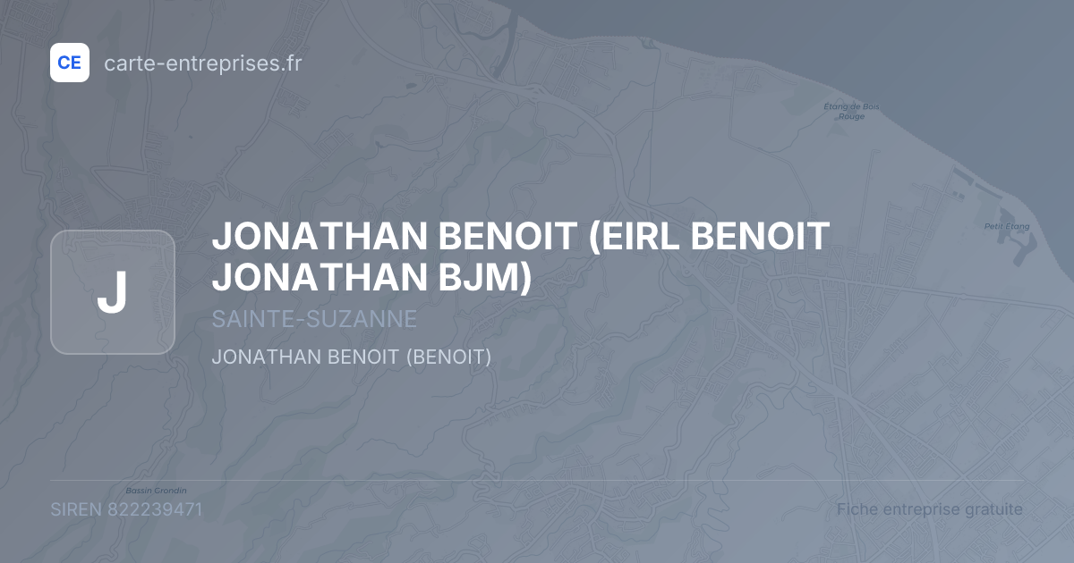 JONATHAN BENOIT (EIRL BENOIT JONATHAN BJM) — 822239471 — fiche entreprise