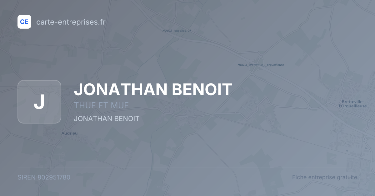 JONATHAN BENOIT — 802951780 — fiche entreprise